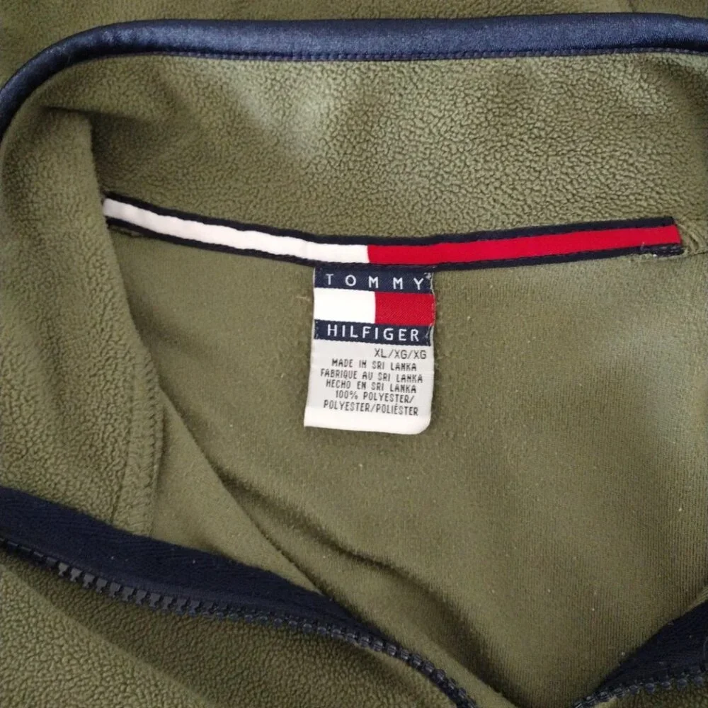 Tommy Hilfiger green‎ 1/4 zip fleece pullover long sleeve boys Sz XL